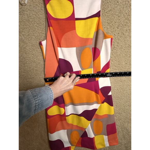 Trina Turk Mini Dress Women Yellow Orange Mod Sleeveless Sz 2 Scooby Doo Costume - Picture 13 of 15